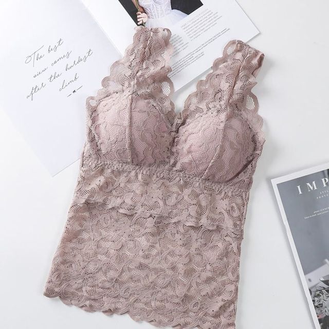 레이스 브라캡 민소매 캐미솔 이너웨어 여성용