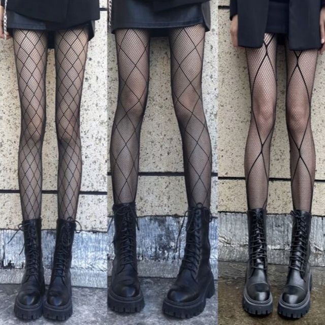 체크 망사 시스루 팬티 스타킹 ROOT5201