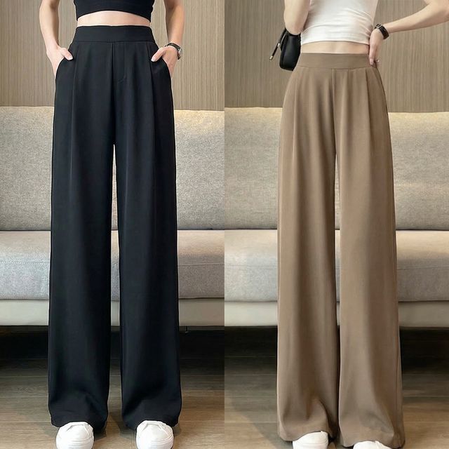 노버튼 와이드 밴딩 슬랙스 팬츠 봄 여름 FLS-1007141