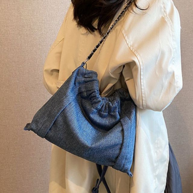 골드 포인트 데님 숄더백 JSC-1003607