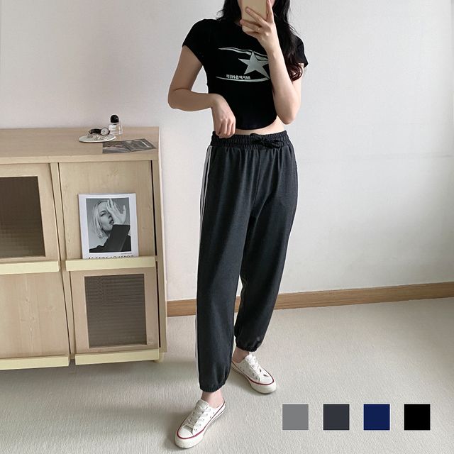 플로링 면 2선 조거 팬츠 SD-230466