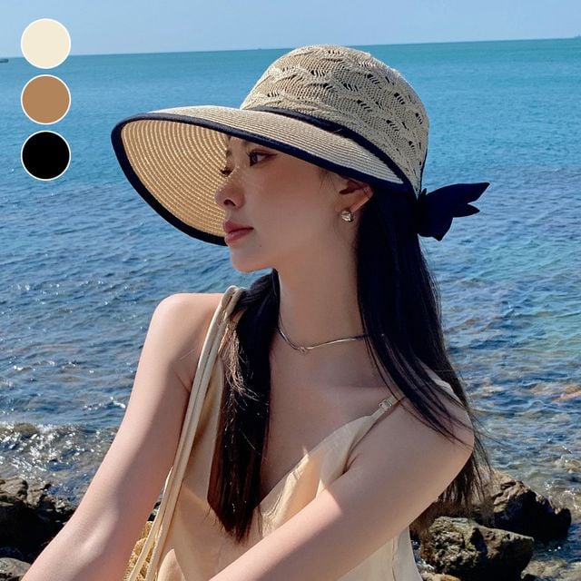 트리짜임 와이드 밀짚 썬캡 EL-1007442