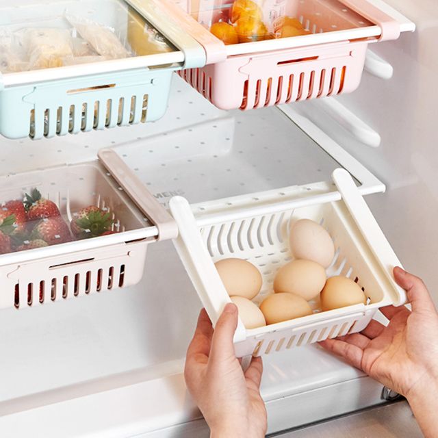 길이조절 냉장고 다용도 슬라이드 수납 선반 트레이