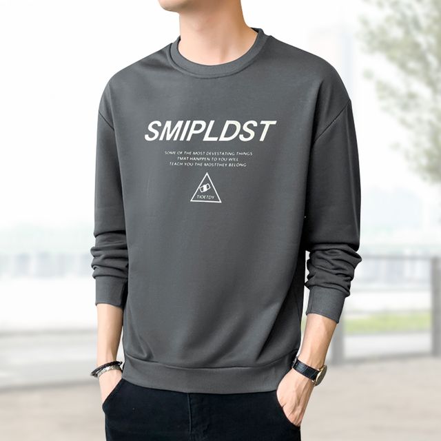 프린팅 오버핏 맨투맨 베이직 스웨트 셔츠