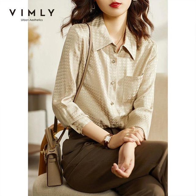[해외] VIMLY 긴 소매 셔츠 여성 봄 가을 2021 빈티지 패션