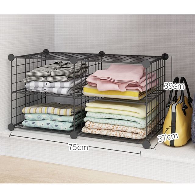 다층 조립식 수납 선반 정리함 간이옷장 칸막이