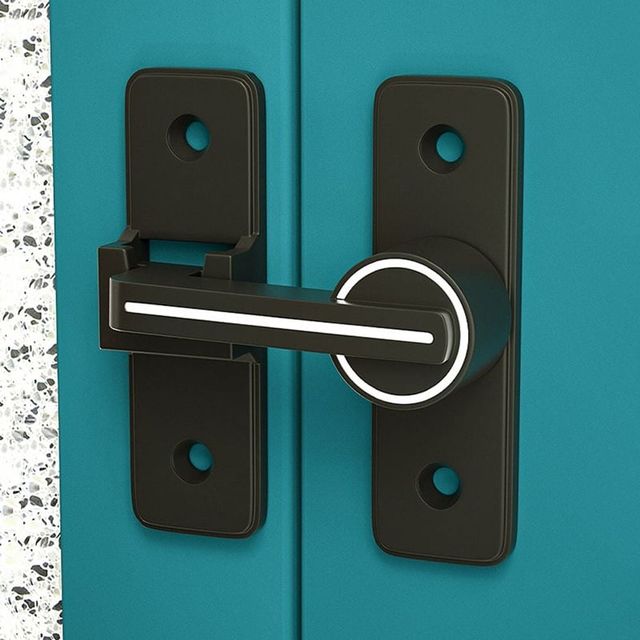 야광 안전 도어락 문걸쇠 잠금쇠 블랙 안전고리