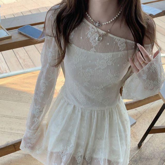 로맨틱 가든 코튼 레이스 원피스 세트 SNY-1006094