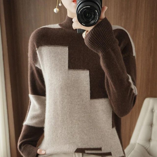 [해외] 가을 겨울 새로운 모직 스웨터 여성의 긴팔 스웨터