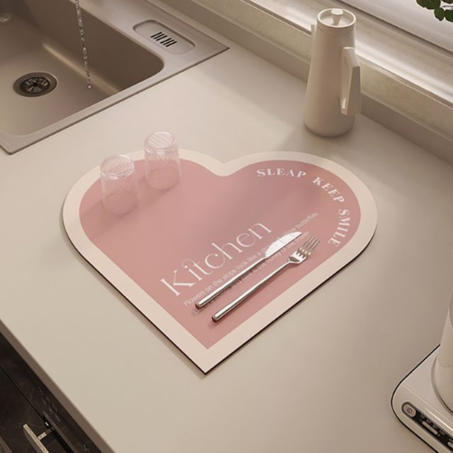 하트 키친 매트 4컬러 주방 인테리어 물기 흡수