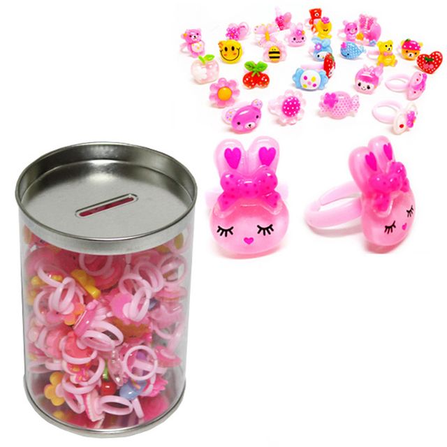 프리사이즈 캐릭터 미니반지 100P 깡통악세서리