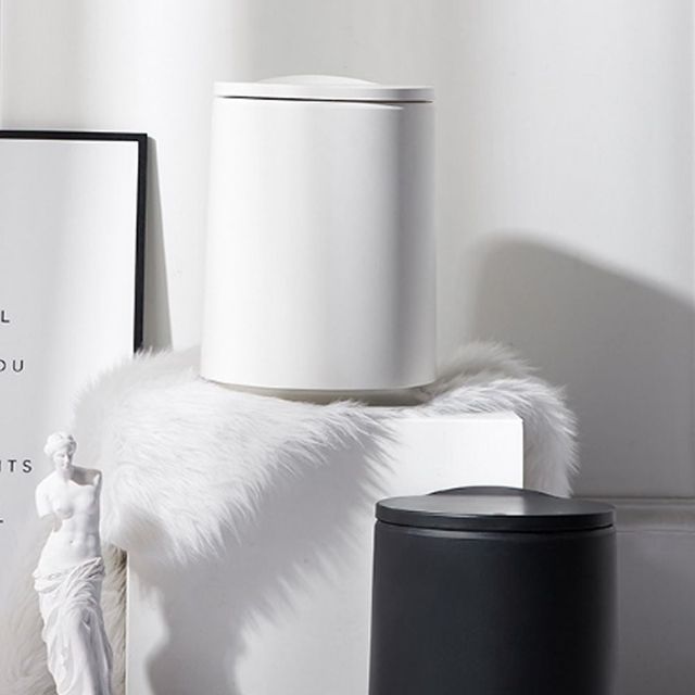 원터치 원형 휴지통 10L 욕실 거실용 실용적인 쓰레기통