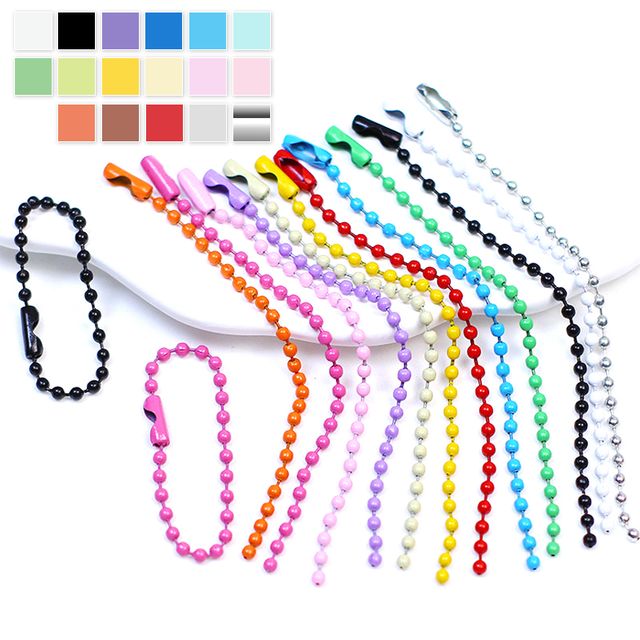 컬러 볼체인 군번줄 목걸이 키링 악세서리 부자재 12cm
