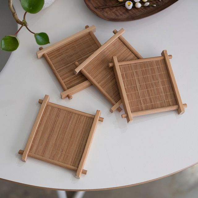 대나무 사각 컵받침 코스터 CHS-1005591