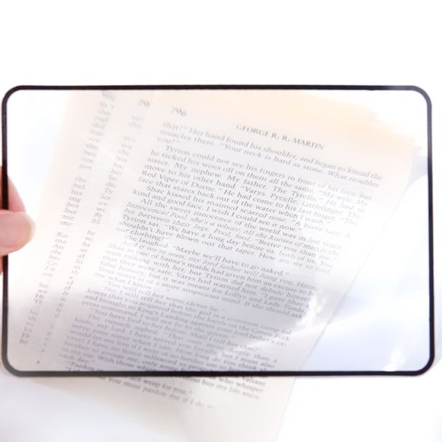 가벼운 독서 카드형 사각 대형 확대경 180x200mm