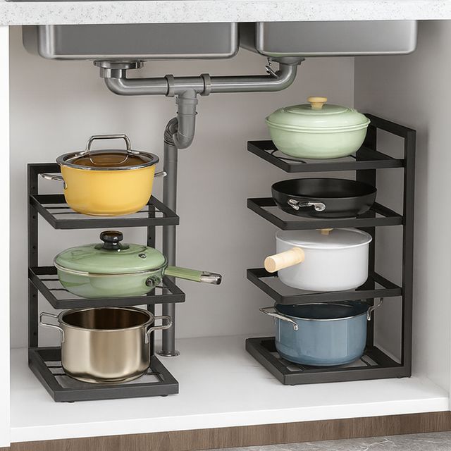 후라이팬 정리대 주방 정리용품 싱크대 하부선반 3단 4단