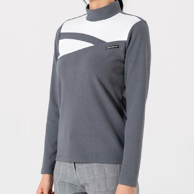 W 여성용 운동복 반폴라 그레이 라운딩 골프웨어 티셔츠