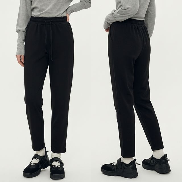 여성 하이웨스트 블랙 슬림 일자 밴딩 팬츠 JEB-1007325