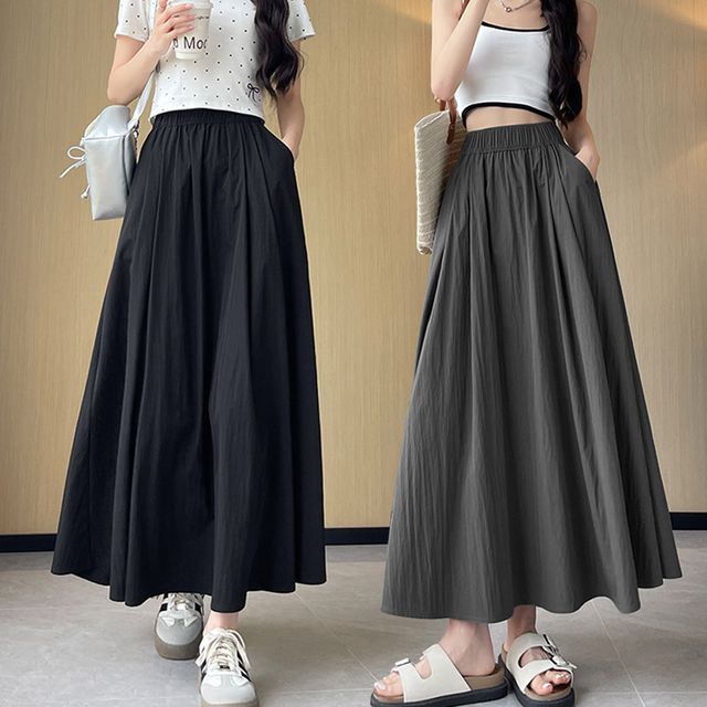 여자 A라인 무지 밴딩 스커트 치마 URK-472