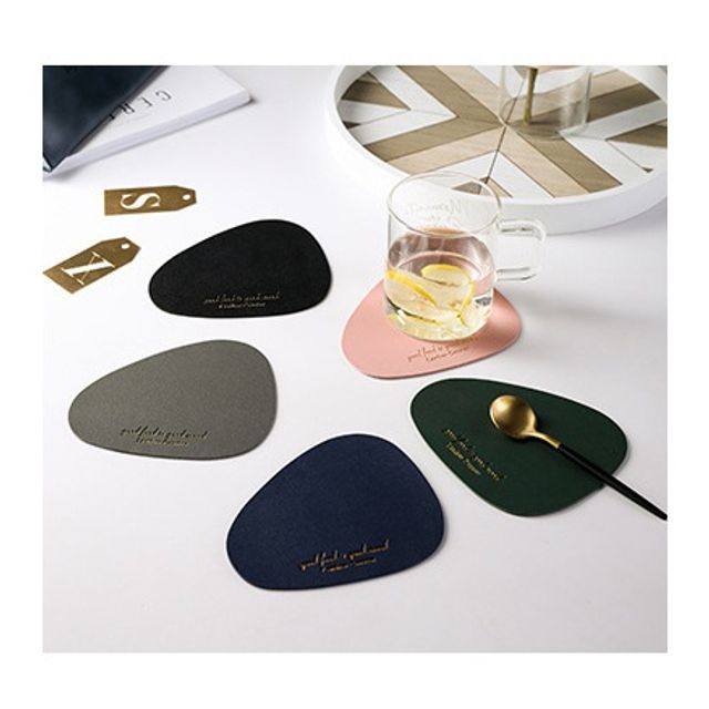 키밍 테이블매트 컵받침 티코스터 PU가죽 코스터 식탁용 매트