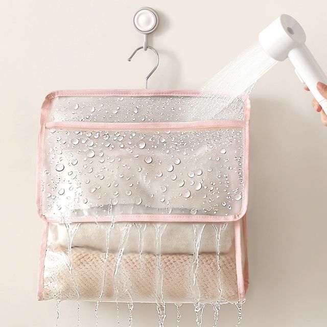장만A816 여행용 목욕용품 방수 파우치 속옷가방 고리 반투명 주머니