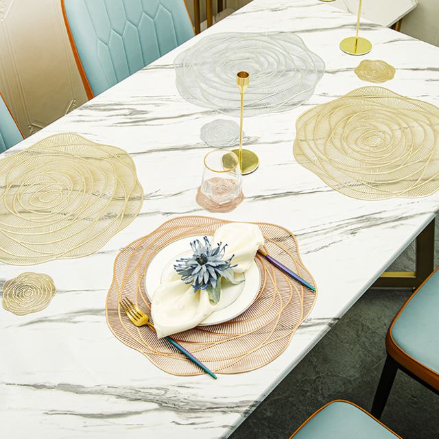 장미 PVC 실리콘 식탁 투명 매트 테이블보 깔개 1P