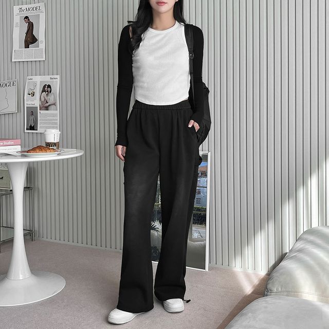 도프 워싱 여자 스트링 와이드팬츠 SD-241024W