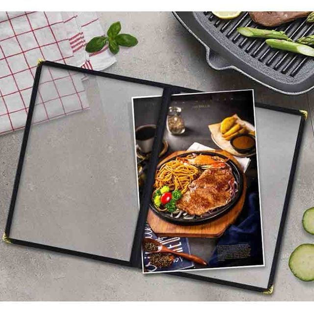 투명 메뉴판 A4 바인더 카페 식당 클립보드 4페이지