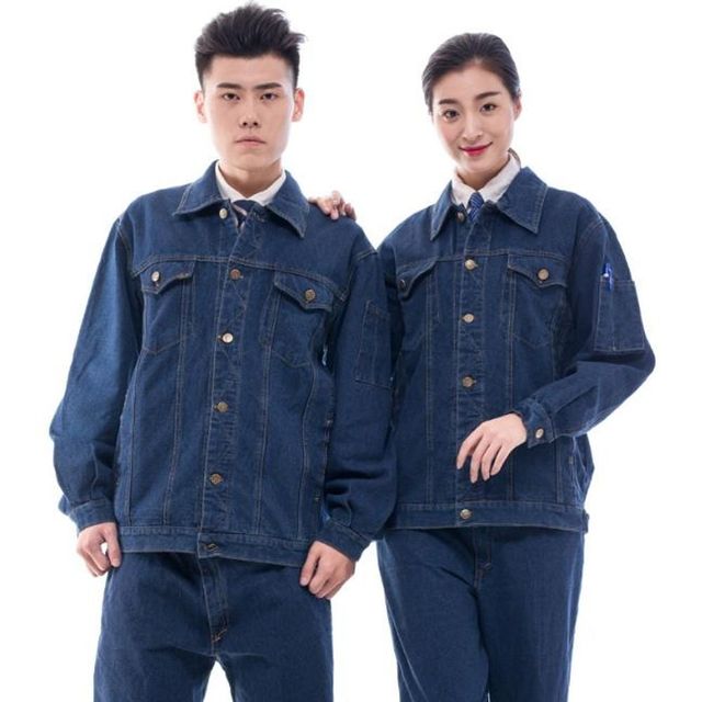 데님 안전 작업복 세트 용접 근무복 남성용