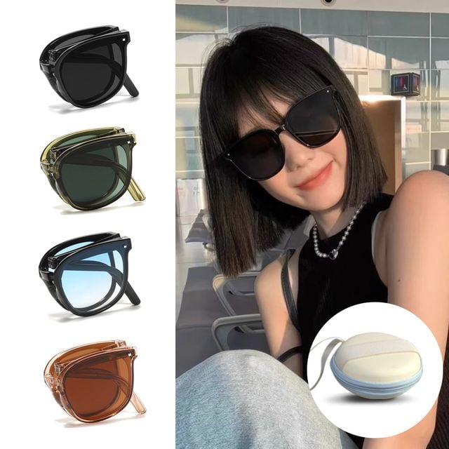 휴대용 접이식 선글라스 패션 컬러 틴트 썬그라스