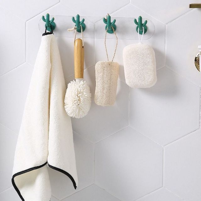 키밍 선인장 디자인 옷걸이 인테리어 소품 수건걸이