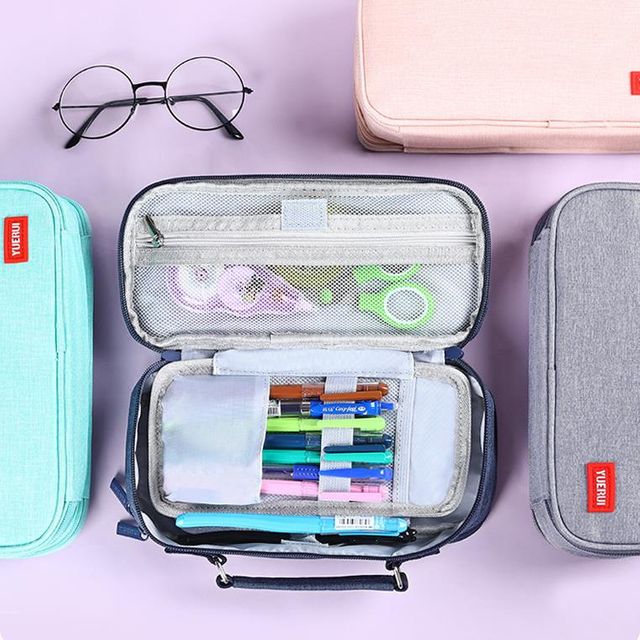 키밍 대용량 3단 펜 파우치 필통 펜케이스 학용품