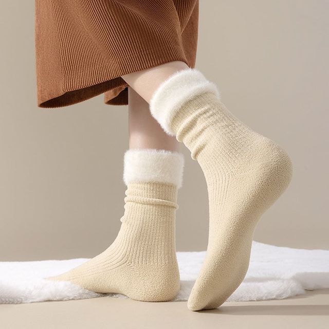 여성 실내 겨울 수면 양말 포근 부드러운 따뜻한 보온 삭스