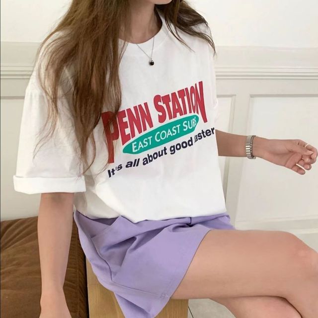 오버핏 레터링 루즈핏 프린팅 데일리 반팔티셔츠 HPC-1008697