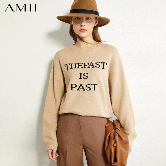 [해외] Amii 미니멀리즘 가을 겨울 스웨터 여성용 패션 Oneck