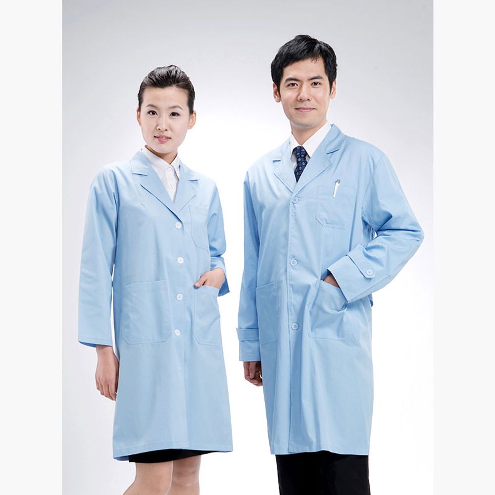 30수 남녀의사 가운 스카이블루 유니폼 약국 병원