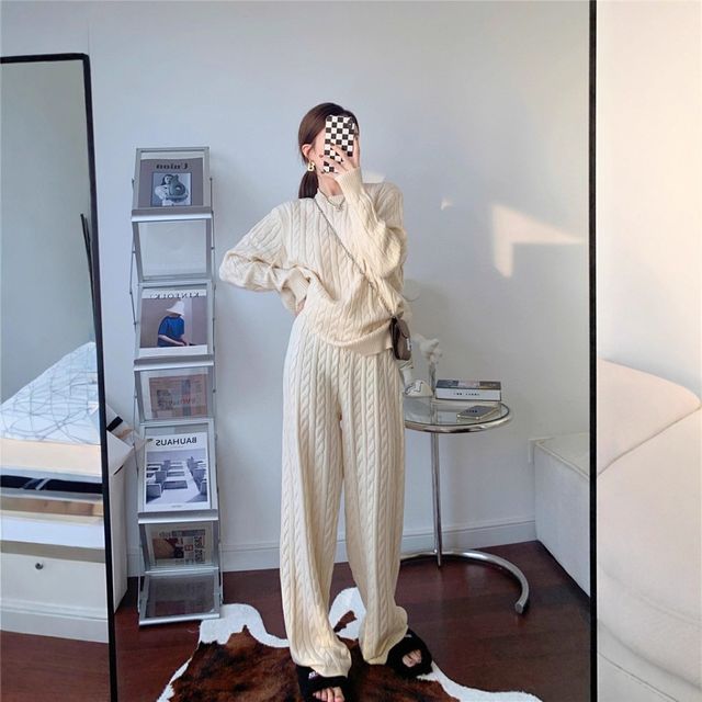 데일리 케이블 니트 투피스 3color SL-1004573