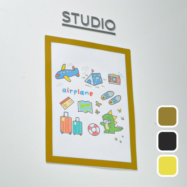 벽부착 투명 무타공 자석액자 A4 게시판 안내문 액자