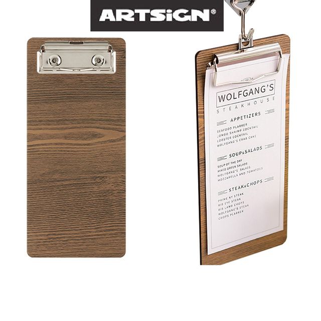 영수증꽂이 빌지 계산서 클립보드 갈색우드 200대