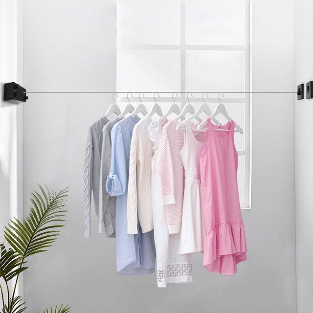 실내용 더블 빨랫줄 세탁걸이 - 공간 절약형 빨래줄걸이