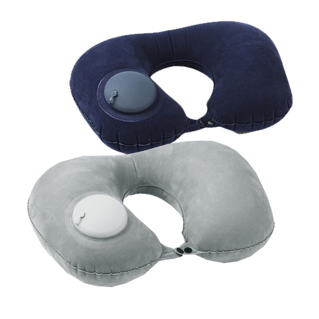 누름식 펌핑 여행용 목쿠션 위생공기주입 휴대용 베개