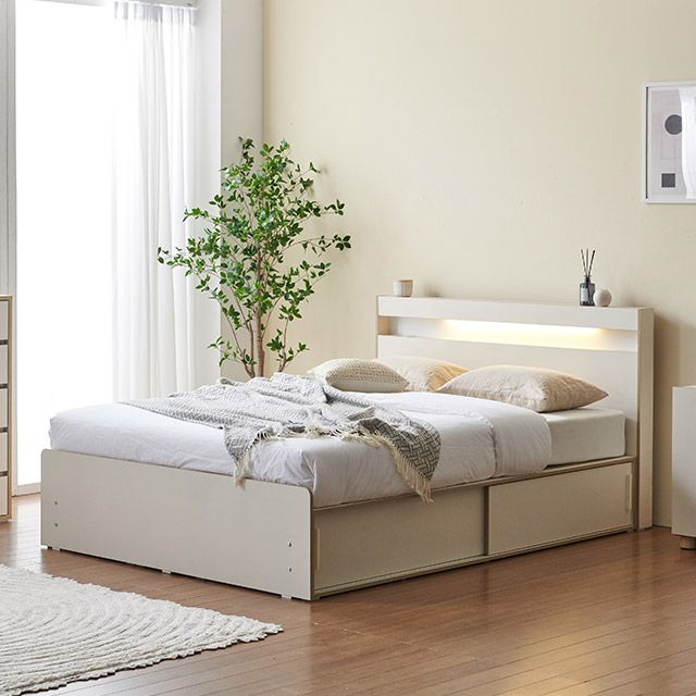 C3673 LED 슬라이딩 수납침대 Q 1color