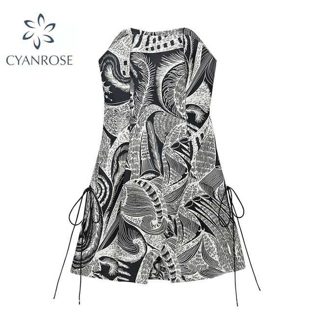 [해외] 패션 중국 스타일 빈티지 자카드 드레스 블랙 Straple