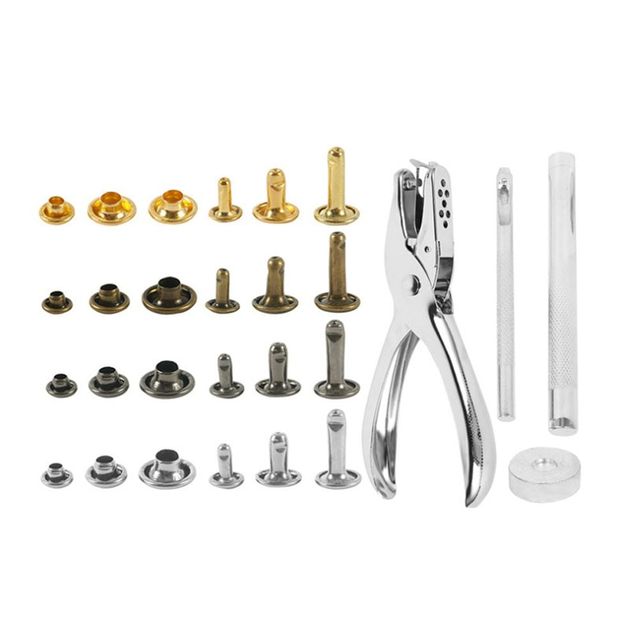 리벳 480세트 DIY 펀칭 몰드 의류 리폼 수선 키트