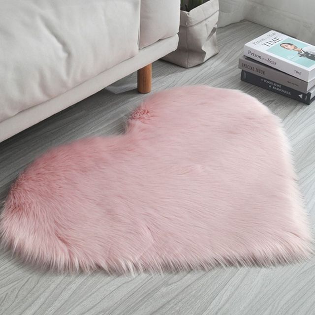 다용도 하트 장모 발매트 카페트 러그 패드 긴털 부드러운 인테리어 매트