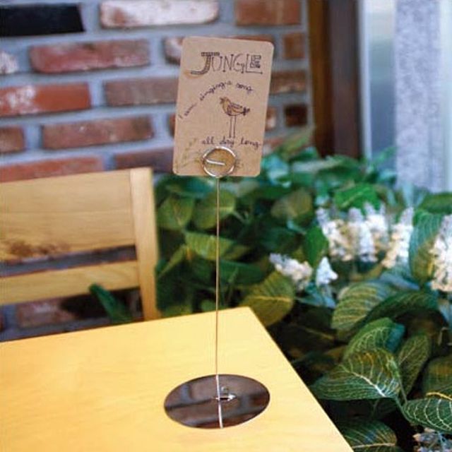 [ 원형스텐 메모꽂이 중형 2개 ] 안내꽂이 가격표 가격스텐드 가격표시 홍보대 명함꽂이 전시물 안내판 홍보판 전시회