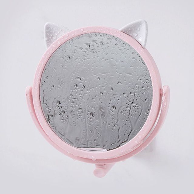 360도 회전 욕실 흡착 메이크업 고양이 거울