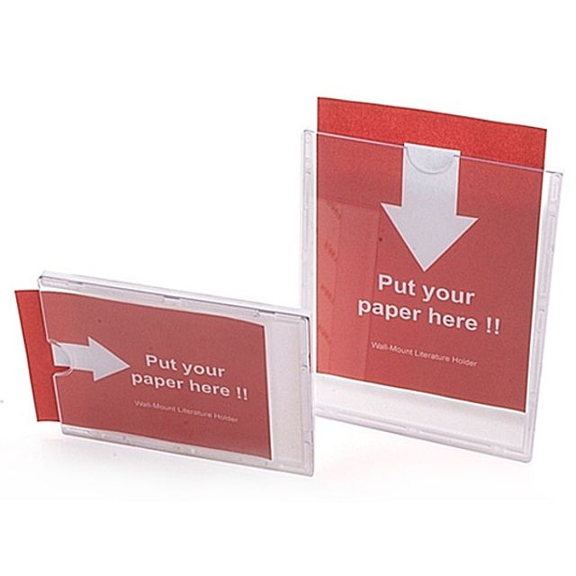 ( 아크릴 부착용꽂이판 A4 )  잡지꽂이 카탈로그꽂이 아크릴꽂이 네임보드 이름판 명패 인포프레임 디스플레이 아크릴장식 부착판