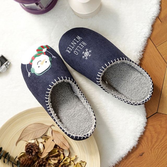 크리스마스 눈사람 커플 슬리퍼 따뜻한 실내 슈즈