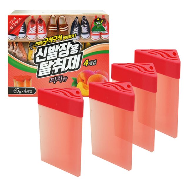 산도깨비099 신발장구석용 탈취제 4개입 피치향